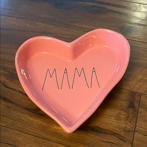 Rae Dunn mama heart large plate pink